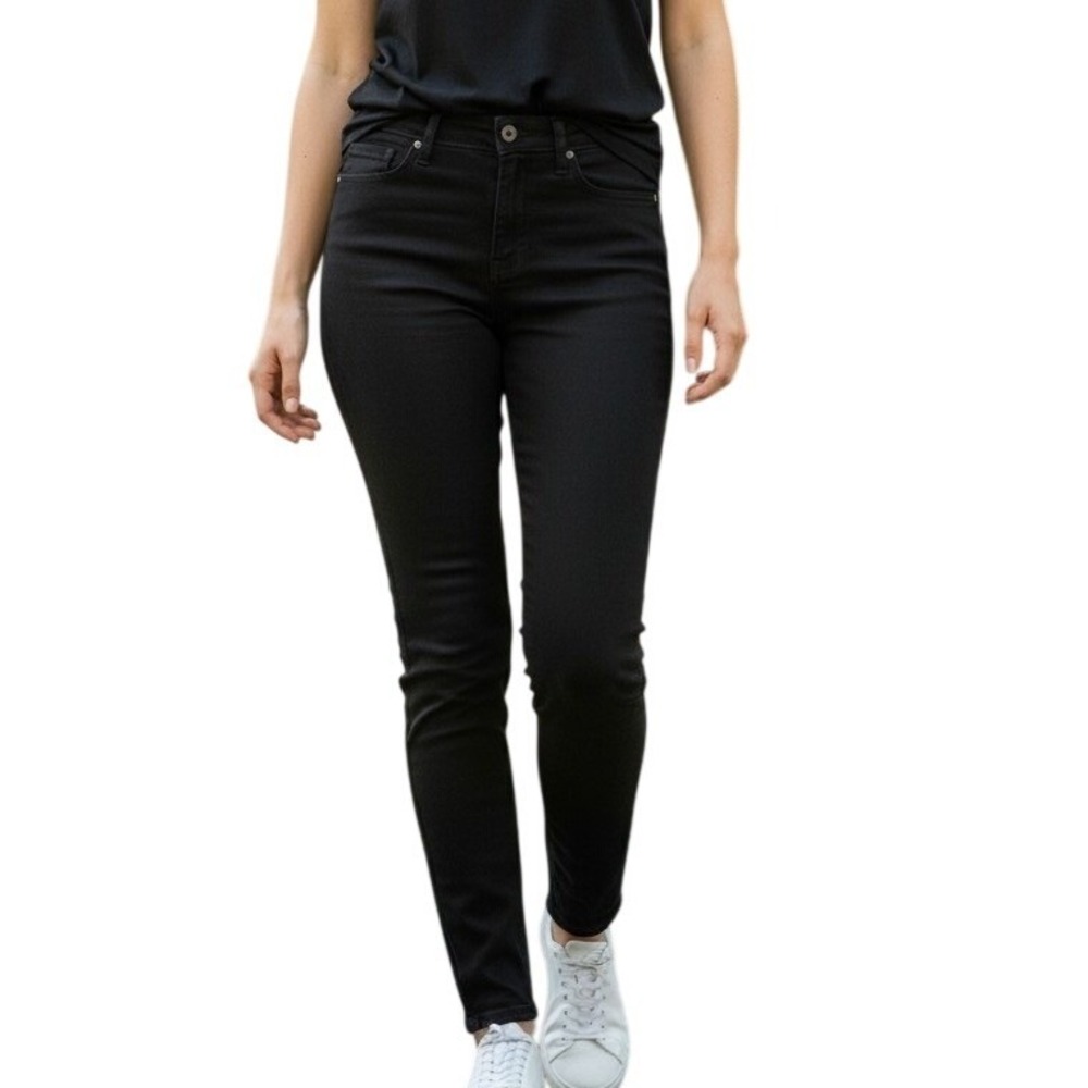 Signature by Levi Strauss & Co Womens Mid Rise Skinny Jeans Black 12L - Picture 14 of 14